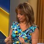 Michelle Miller’s blue printed dress on CBS Mornings