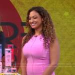 Milly Almodovar’s pink seamed sleeveless dress on Good Morning America