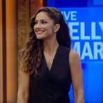 Minka Kelly’s black vest and pants on Live with Kelly and Mark