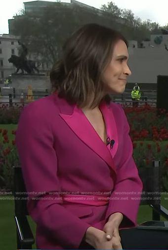 Molly Hunter's pink tie waist blazer on Today