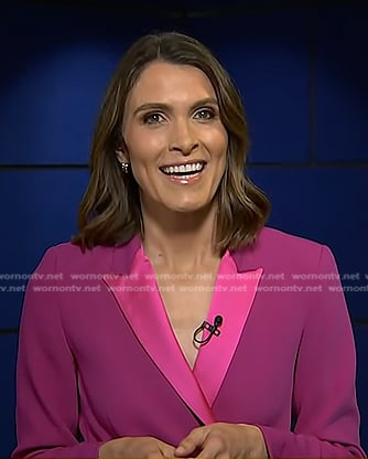 Molly Hunter's pink tie waist blazer on Today