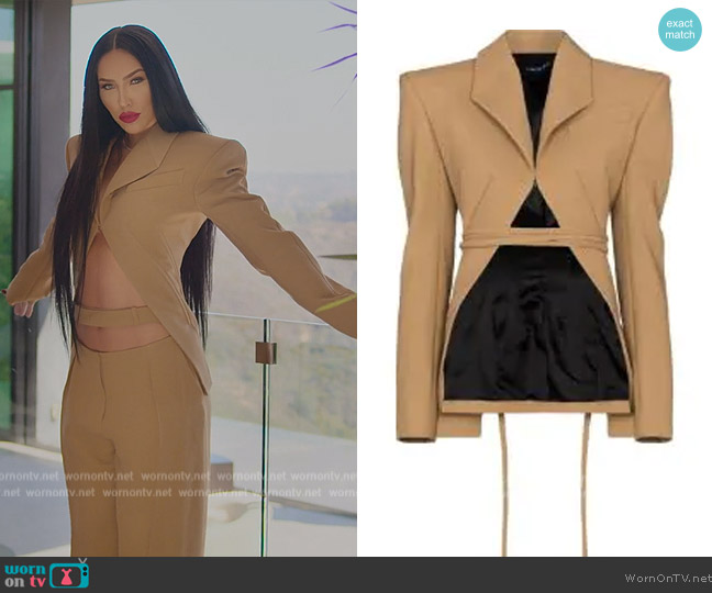 Mugler Cropped cut-out Blazer worn by Bre Tiesi on Selling Sunset