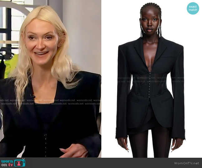 Mugler x H&M Corset-Style Wool Jacket worn by Zanna Roberts Rassi on Access Hollywood