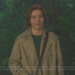 Nancy’s beige trench coat on Nancy Drew