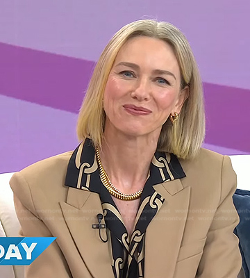 Naomi Watts’s black chain print shirt on Today