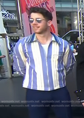 Nick Jonas's blue striped shirt on The Today Show