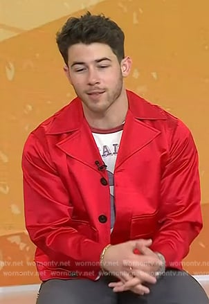 Nick Jonas's red satin jacket on Today
