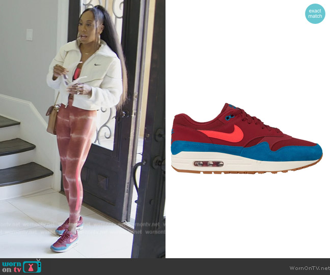 Nike Air Max 1 in Red Green Abyss worn by Sanya Richards-Ross on The Real Housewives of Atlanta