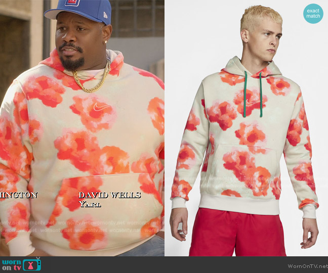 Sherm’s floral print hoodie on Grand Crew