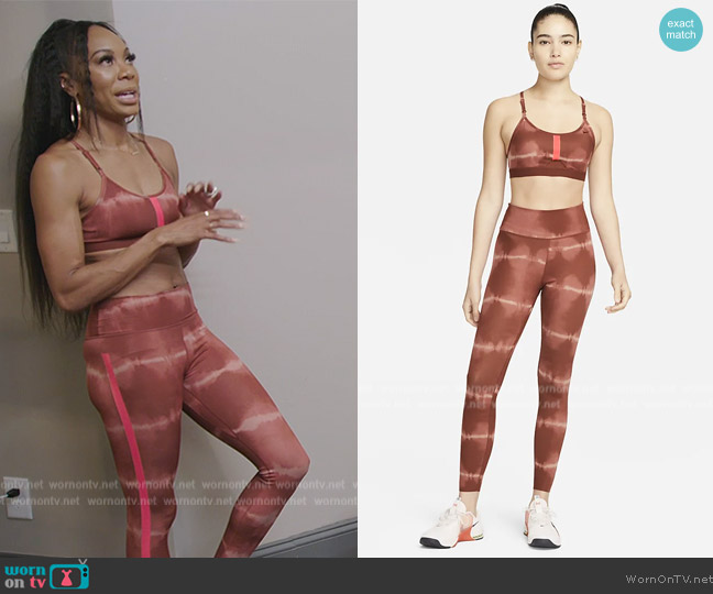 Nike Light-Support Padded Allover Print Sports Bra worn by Sanya Richards-Ross on The Real Housewives of Atlanta