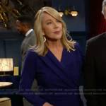 Nikki’s blue long sleeved wrap dress on The Young and the Restless