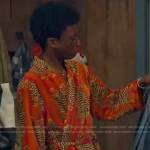 Noah’s orange tiger print robe on Bunkd