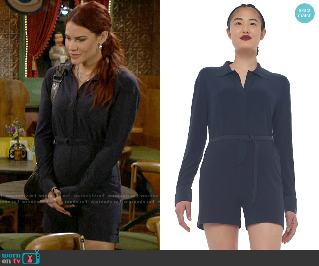 Norma Kamali Shirt Jumpshort worn by Sally Spectra (Courtney Hope) on The Young and the Restless