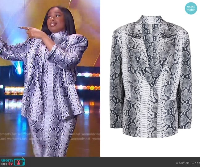 Norma Kamali Single-breasted python-print blazer worn by Jennifer Hudson on The Jennifer Hudson Show