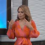 Olivia’s orange and pink pleated dress on General Hospital