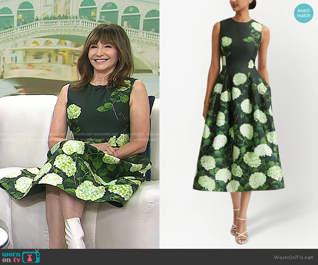 Oscar de la Renta Floral-Print Midi Dress worn by Mary Steenburgen on Today