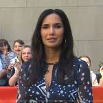 Padma Lakshmi’s blue printed keyhole dress on Today