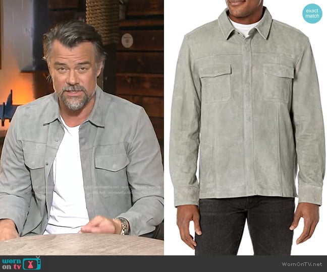 Paige Darrin Suede Overshirt Jacket worn by Josh Duhamel on E! News