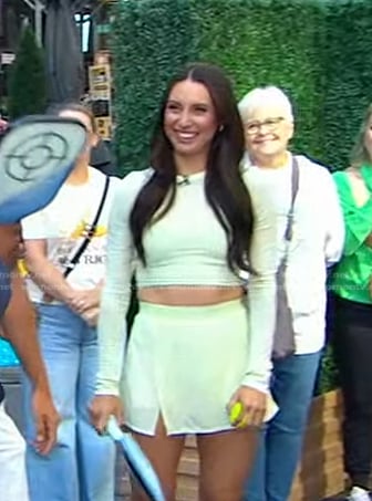 Parris Todd’s yellow check cropped top and skirt on Good Morning America