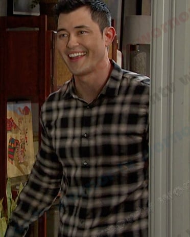 Paul’s black plaid shirt on Days of our Lives