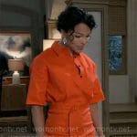 Portia’s orange cotton shirtdress on General Hospital