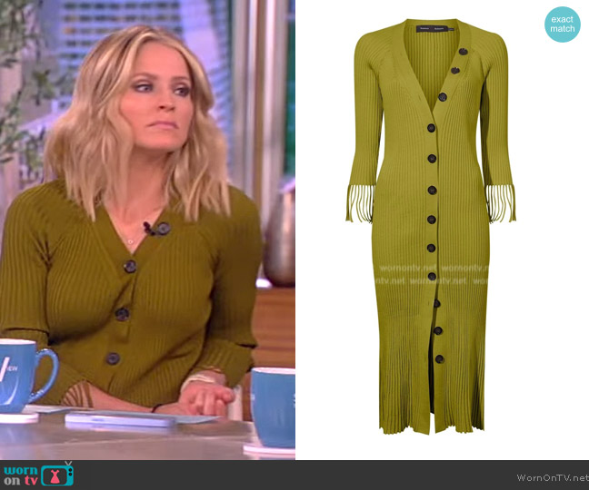 Proenza Schouler Ribbed-knit Buttoned-up Dress worn by Sara Haines on The View