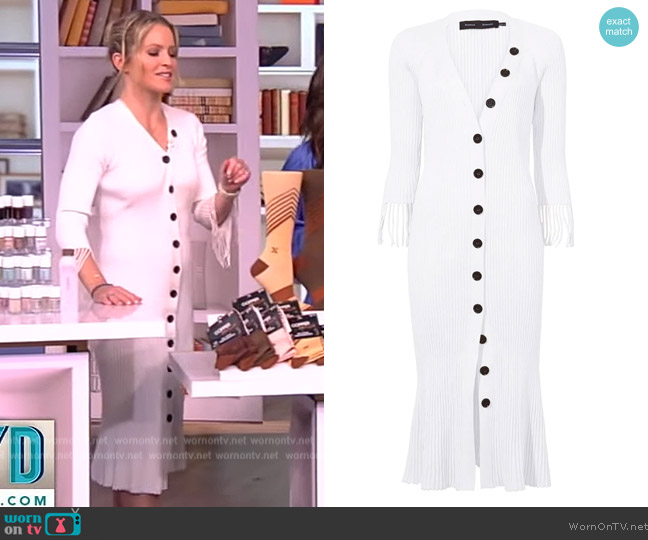 Proenza Schouler Ribbed-knit Buttoned-up Dress worn by Sara Haines on The View