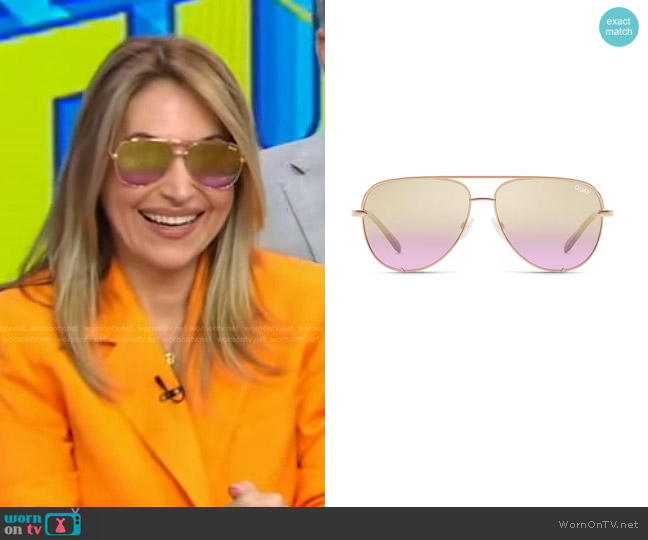 Quay Australia High Key 58mm Aviator Sunglasses worn by Lori Bergamotto on Good Morning America