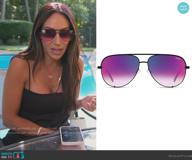 Quay High Key 62mm Aviator Glasses worn by Melissa Gorga on The Real Housewives of New Jersey