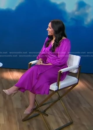 Rachael Adams’s purple wrap dress on Good Morning America