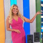 Rachel’s pink faux wrap dress on The Price is Right