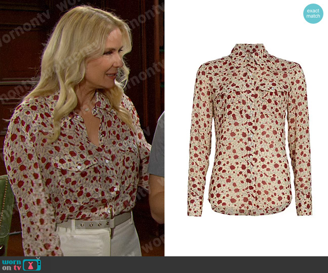 Rag & Bone Farren Floral Shirt worn by Brooke Logan (Katherine Kelly Lang) on The Bold and the Beautiful