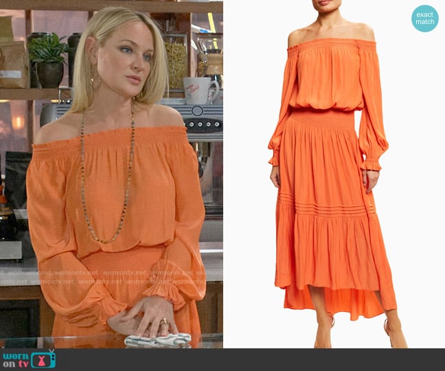 Ramy Brook Homer Dress worn by Sharon Newman (Sharon Case) on The Young and the Restless