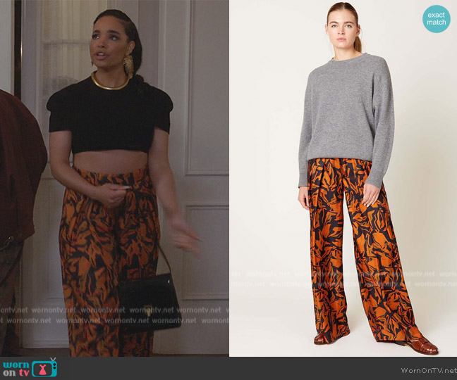 WornOnTV: Skye’s orange abstract print pants on All American | Madison ...