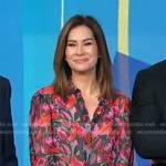 Rebecca’s floral silk blouse on Good Morning America