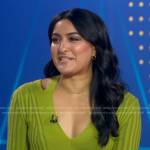 Reena’s green ribbed cutout dress on Good Morning America