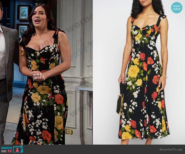 Reformation Nadira Midi Dress worn by Gabi Hernandez (Camila Banus) on Days of our Lives