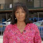 Rehema Ellis’s pink floral blouse on NBC News Daily