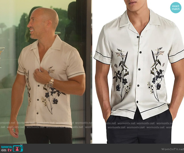 Reiss Fierro Silky Cuban Shirt worn by Jason Oppenheim on Selling Sunset