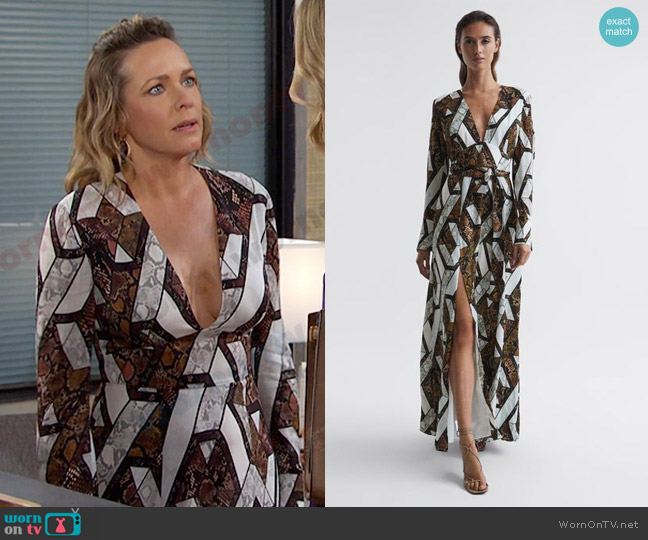 Reiss Loren Snakeskin-Print Dress worn by Nicole Walker (Arianne Zucker) on Days of our Lives