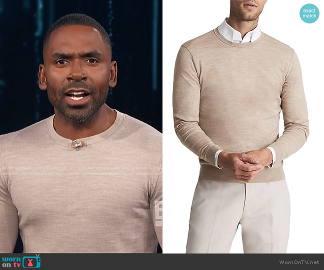 Reiss Wessex Crewneck Wool Sweater worn by Justin Sylvester on E! News