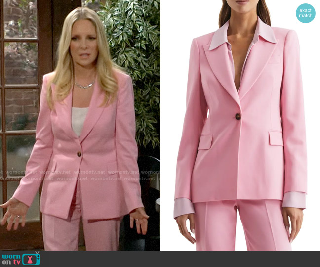 Reiss Blair Blazer in Pink worn by Christine Blair Williams (Lauralee Bell) on The Young and the Restless