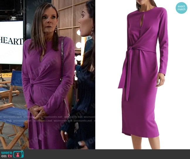 Reiss Valentina Dress in Magenta worn by Lucy Coe (Lynn Herring) on General Hospital