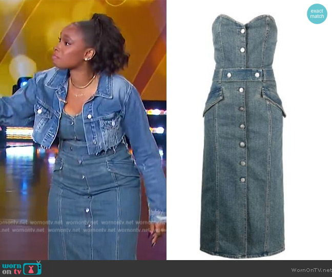 Remain Elma strapless denim dress worn by Jennifer Hudson on The Jennifer Hudson Show