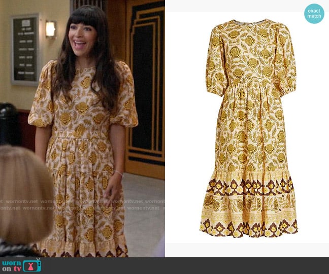 Rhode Maryam Dress worn by Sam (Hannah Simone) on Not Dead Yet