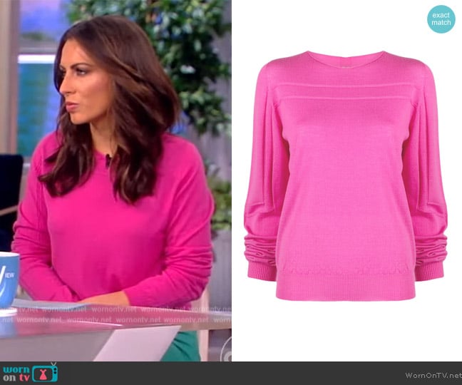 Ribbed Detailing Knitted Jumper by Rick Owens worn by Alyssa Farah Griffin on The View