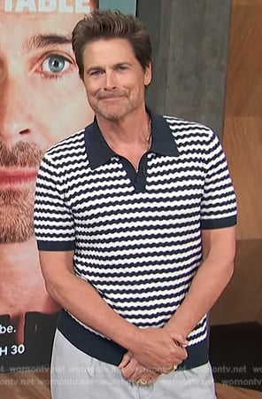 Rob Lowe’s striped polo on Access Hollywood