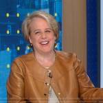 Roberta Kaplan’s camel leather jacket on Good Morning America