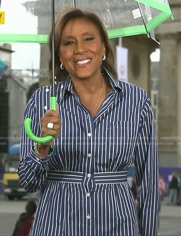 Robin's blue striped shirt on Good Morning America