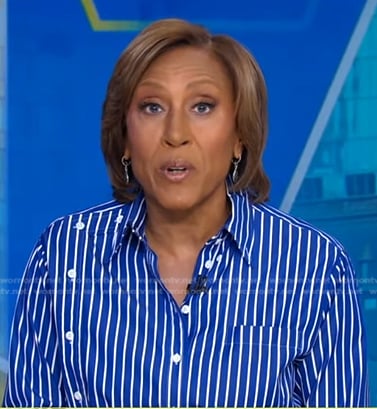 Robin’s blue striped shirt on Good Morning America